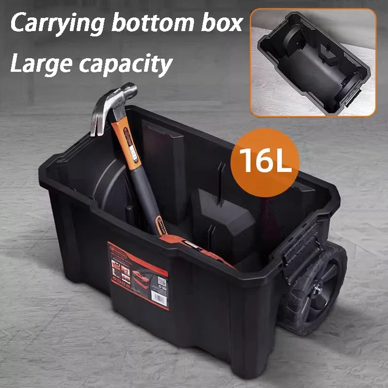 Conjunto de caja de herramientas con varilla de tracción combinada, caja de almacenamiento de Hardware multifuncional, cajas organizadoras de herramientas de mantenimiento de electricista apilables