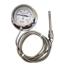 Customized capillary thermometer 0-650 ℃ 100mm case 3m length temperature gauge