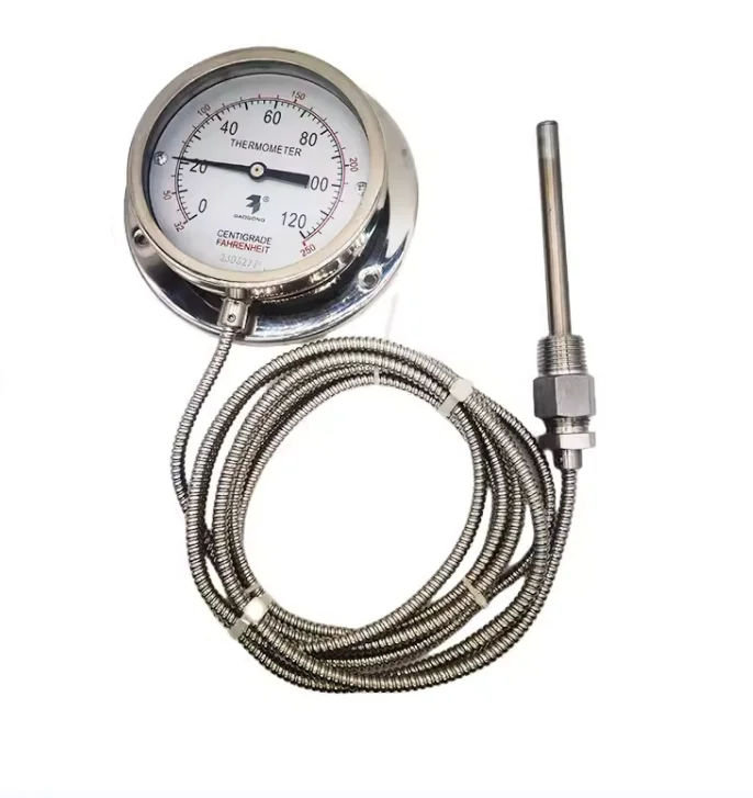 Stainless steel 304 pressure capillary thermometer remote temperature sensor