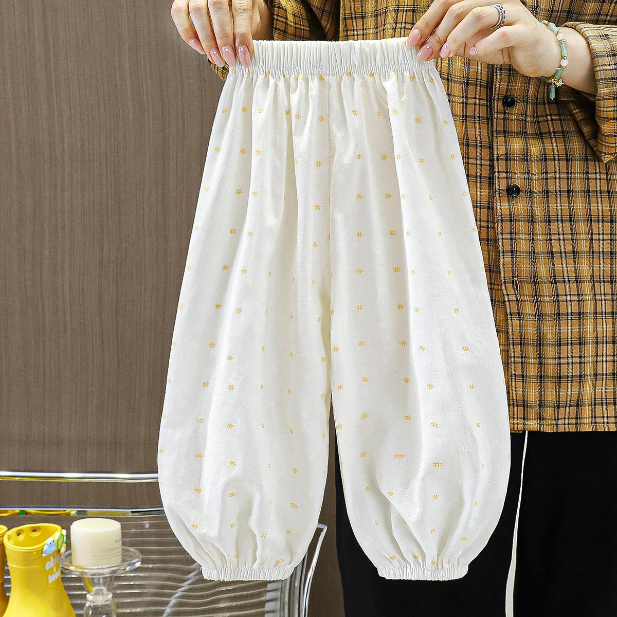 New Summer Cotton Children Mosquito Resistant Pants Loose Lantern Thin Leg Tight Pants Casual Pants for Boys and Girls