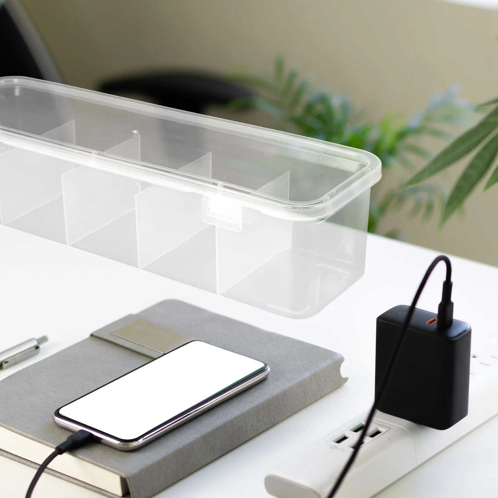 3 قطع صندوق تخزين إكسسوارات الشعر مع مقصورات متعددة لتنظيم أربطة الشعر ومشابك الأقواس والكابلات المحمولة #6