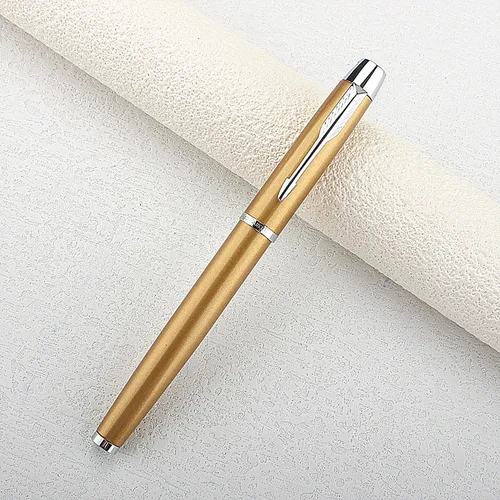 Imagen 1 del producto Pluma estilográfica de Metal con Clip plateado de estilo clásico, plumas de tinta de acero con punta de 0,5mm para regalo, suministros de oficina, suministros escolares