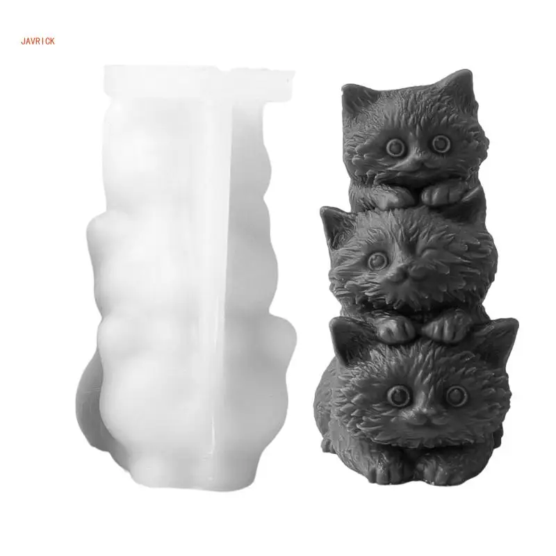 N1HE Sturdy Silicone Cats Mold for Candle Holder Crafting Practical and Reusable Accessory for Various Sized Creation