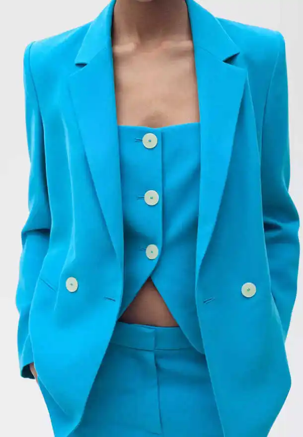 Simple Women Blazer Suits 3 Pieces Single Breasted Jacket Customized Wide Leg Pants Casual Daily Party Dress