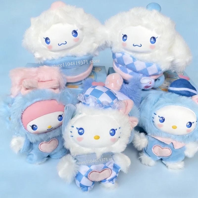 

Набор плюшевых игрушек-подвесок Sanrio Characters Blue Flutter Series 2026: My Melody, Kuromi, Cinnamoroll, Hello Kitty. Подарки для девочек.