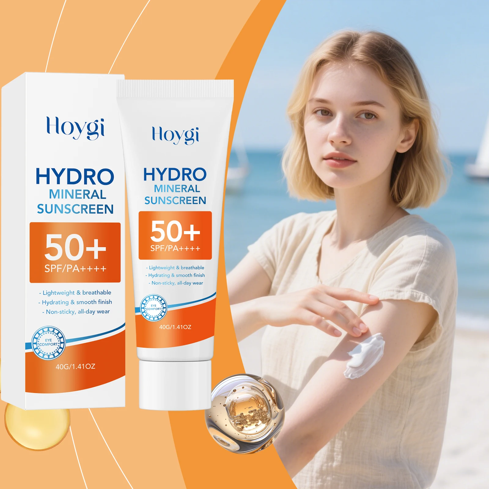 Hydrating and Moisturizing Protective Cream Refreshing Formula, Not Heavy and Smooth, All-day Mineral Sunscreen Protective Cream