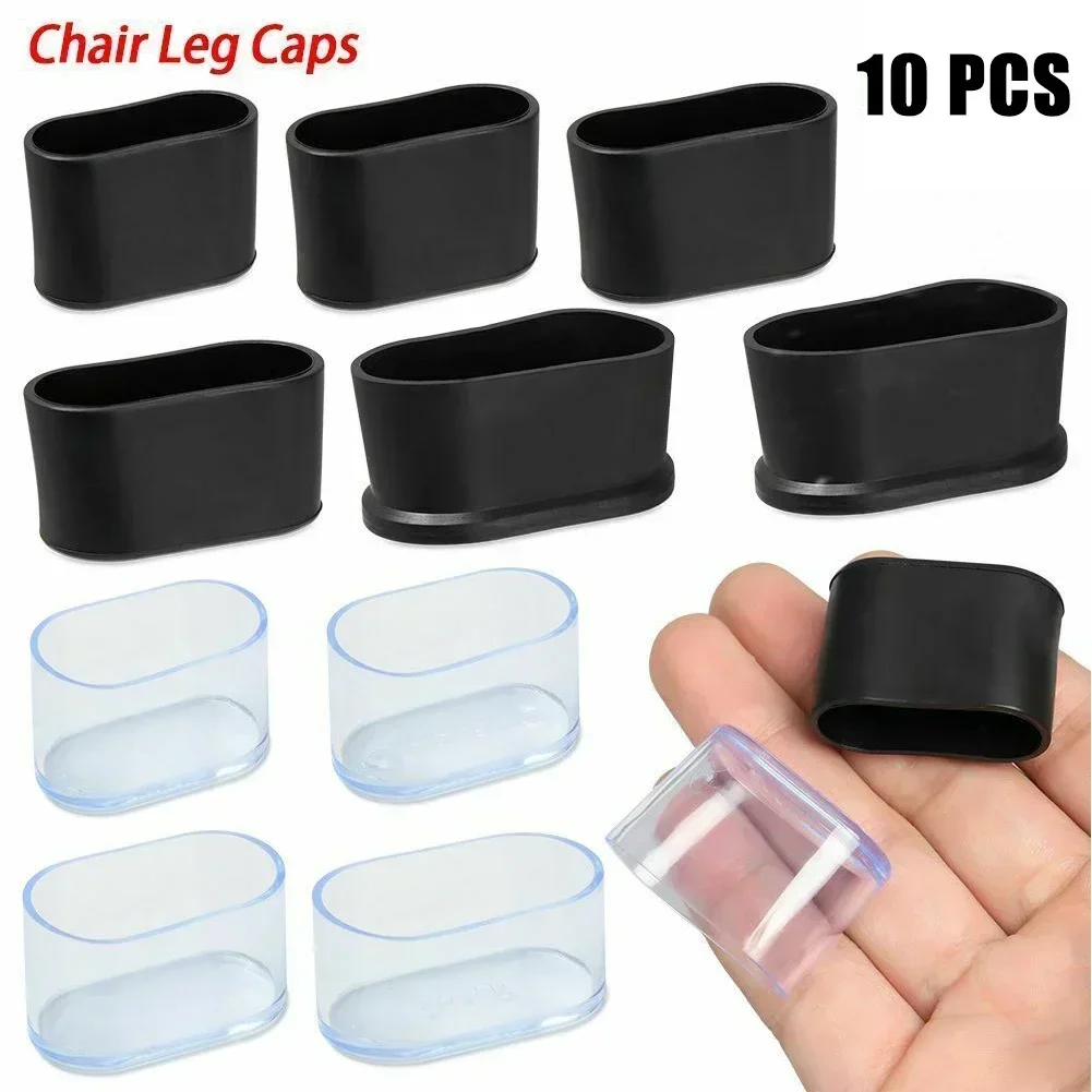 Fundas ovaladas para patas de silla, protectores de suelo de goma para Patio, muebles de exterior, jardín, suministros para el hogar y la Oficina, 10 Uds.