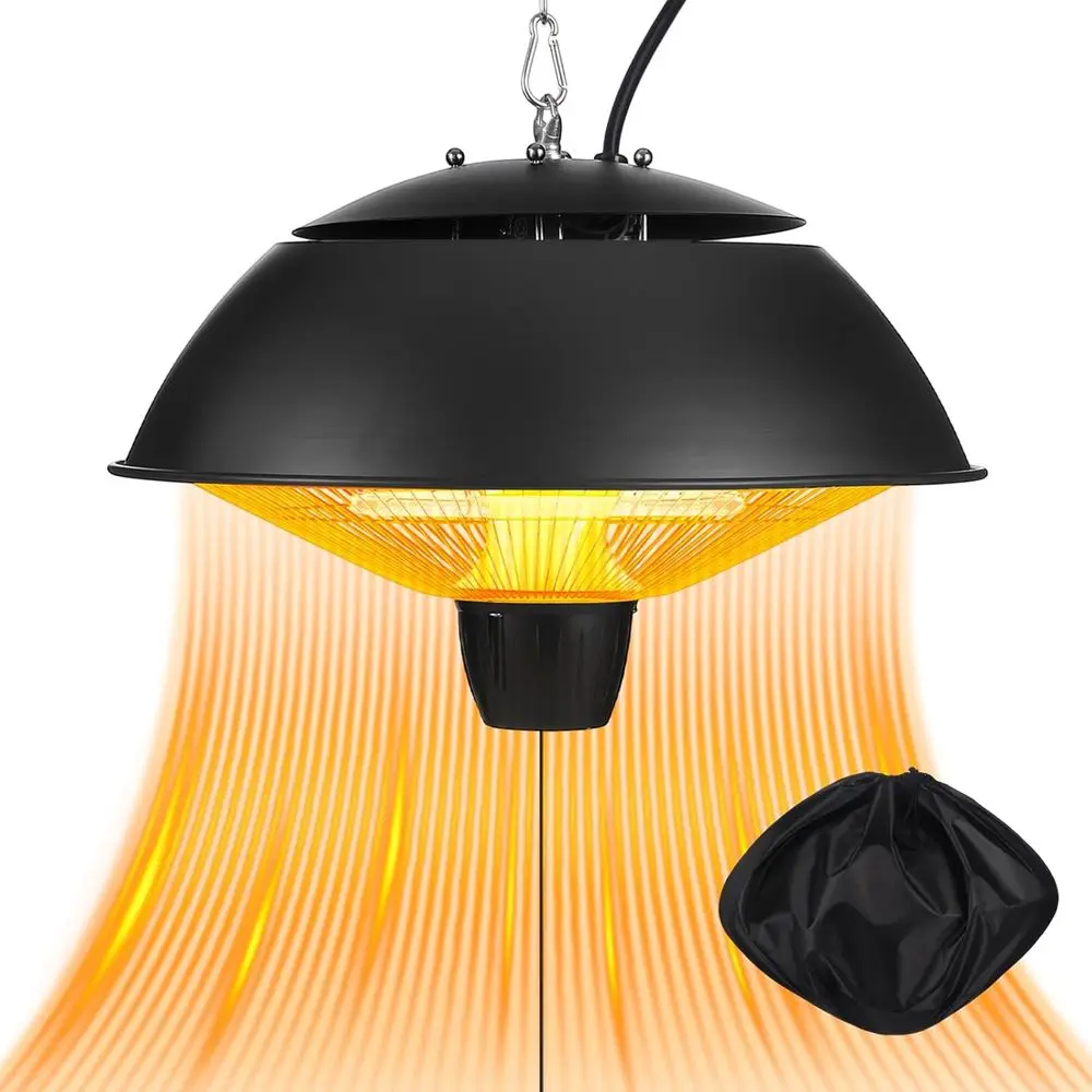 

Инфракрасный подвесной обогреватель для патио мощностью 1500 Вт (для использования в помещении/на улице) с регулируемой цепью и сумкой для хранения