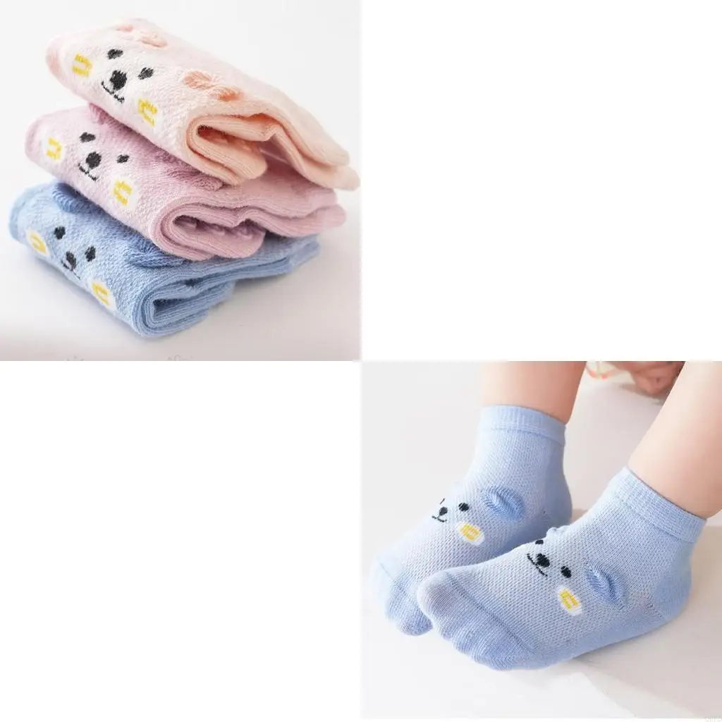 

Детские носки до щиколотки, весенние хлопковые носки для экипажа, дышащие детские носки с ручками, эластичные носки для девочек