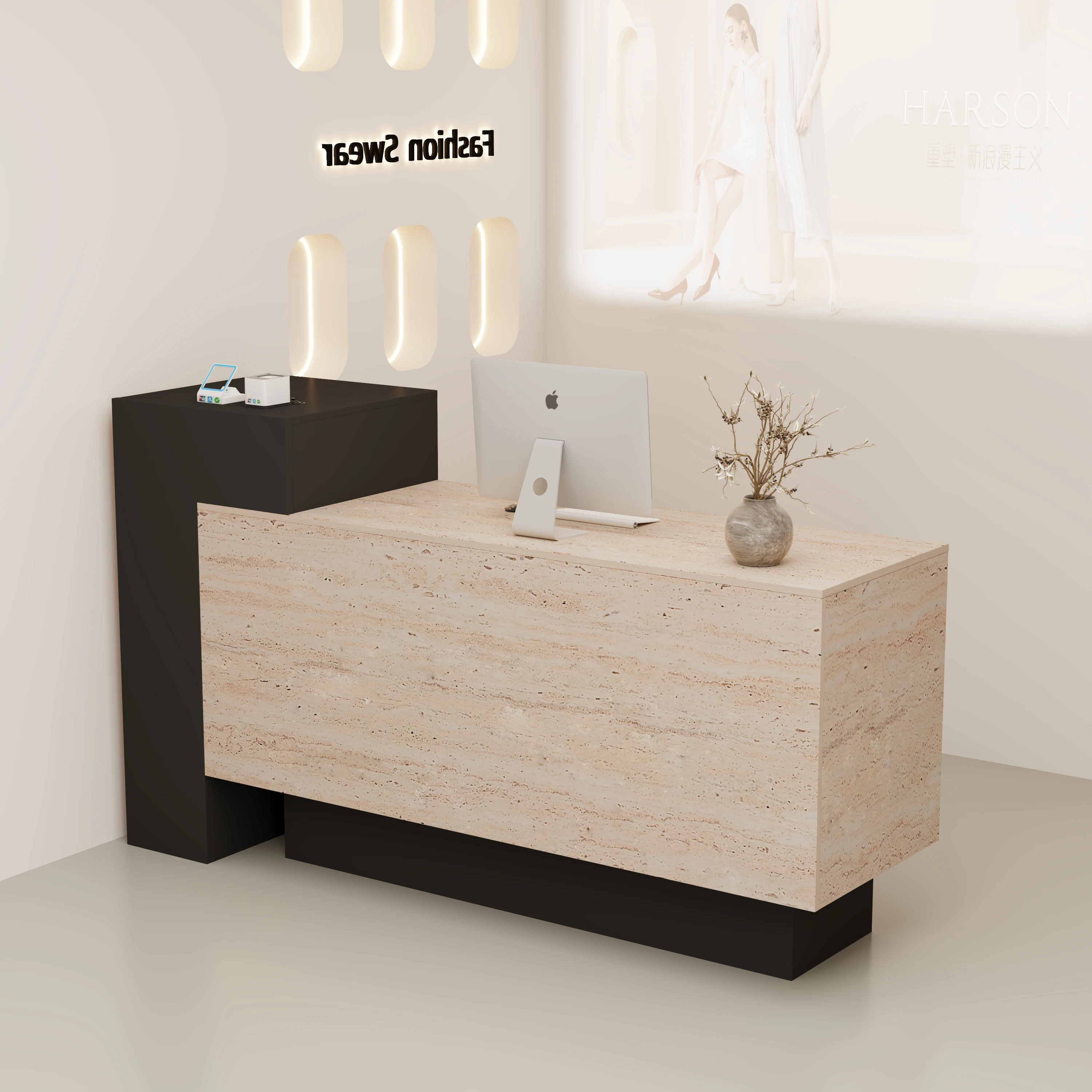 

Elegant Modern Reception Desks Receptionist Design Promotion High Quality Reception Desks Beauty Welcome Escrivaninha Furniture