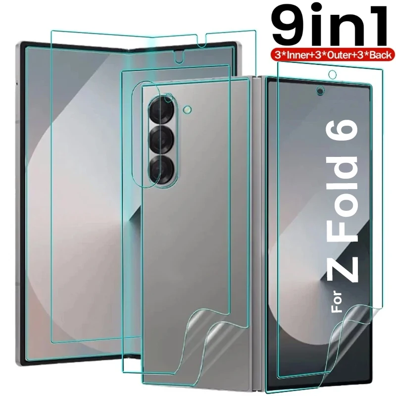 9in1 Hydrogel Film for Samasung Galaxy Z Fold 6 5G Screen Protector for Sansung Z Fold6 Fold 6 Full Protective Films Not Glass