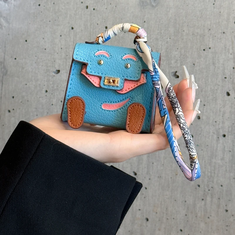 

Мини-крошечная сумка из искусственной кожи с украшением и подвеской для Airpods 4 3 2 Pro 2 для Galaxy Buds 3 3Pro 2 2Pro/Buds FE Чехол для наушников