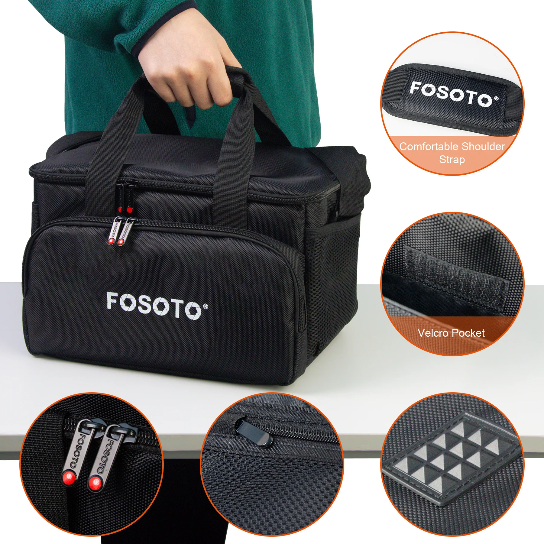 FUSITU Large Camera Shoulder Bag Camera Case Video Camera Bag with Padded Dividers Compatible for Canon Nikon Sony DSLR SLR Lens