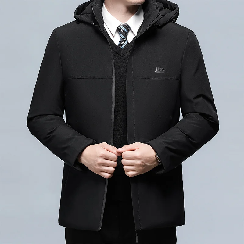 

2023 Long New Men Winter Parka Warm Lined Thick Hooded Fur Collar Coat Male Size 5XL Plush Jacket Autumn Outwearing Black