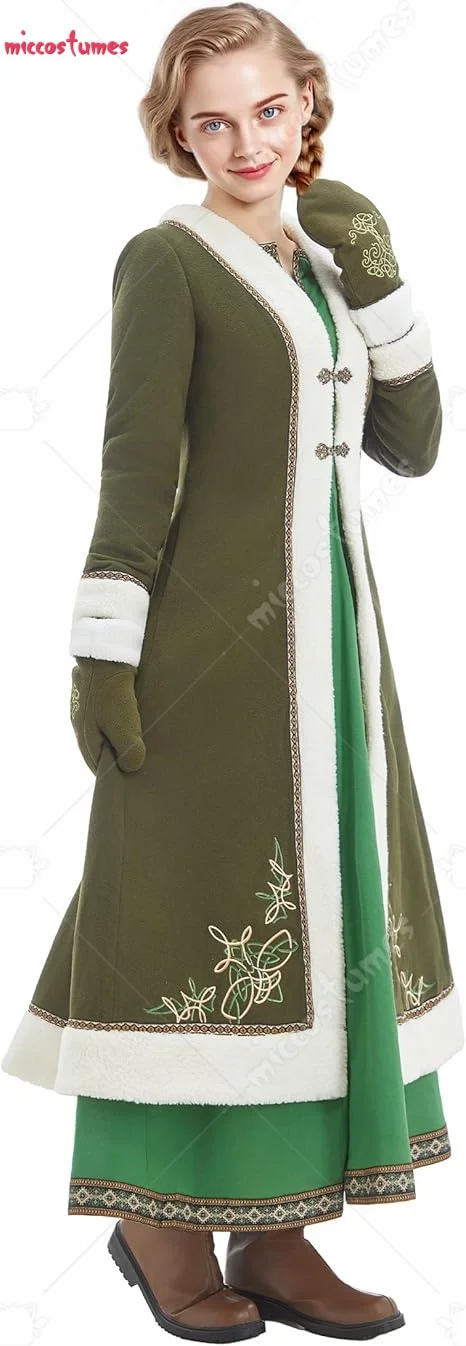 أزياء Miccostumes النسائية في العصور الوسطى وعصر النهضة زي الفايكنج معطف تنكري من القرون الوسطى أزياء الهالوين التأثيرية