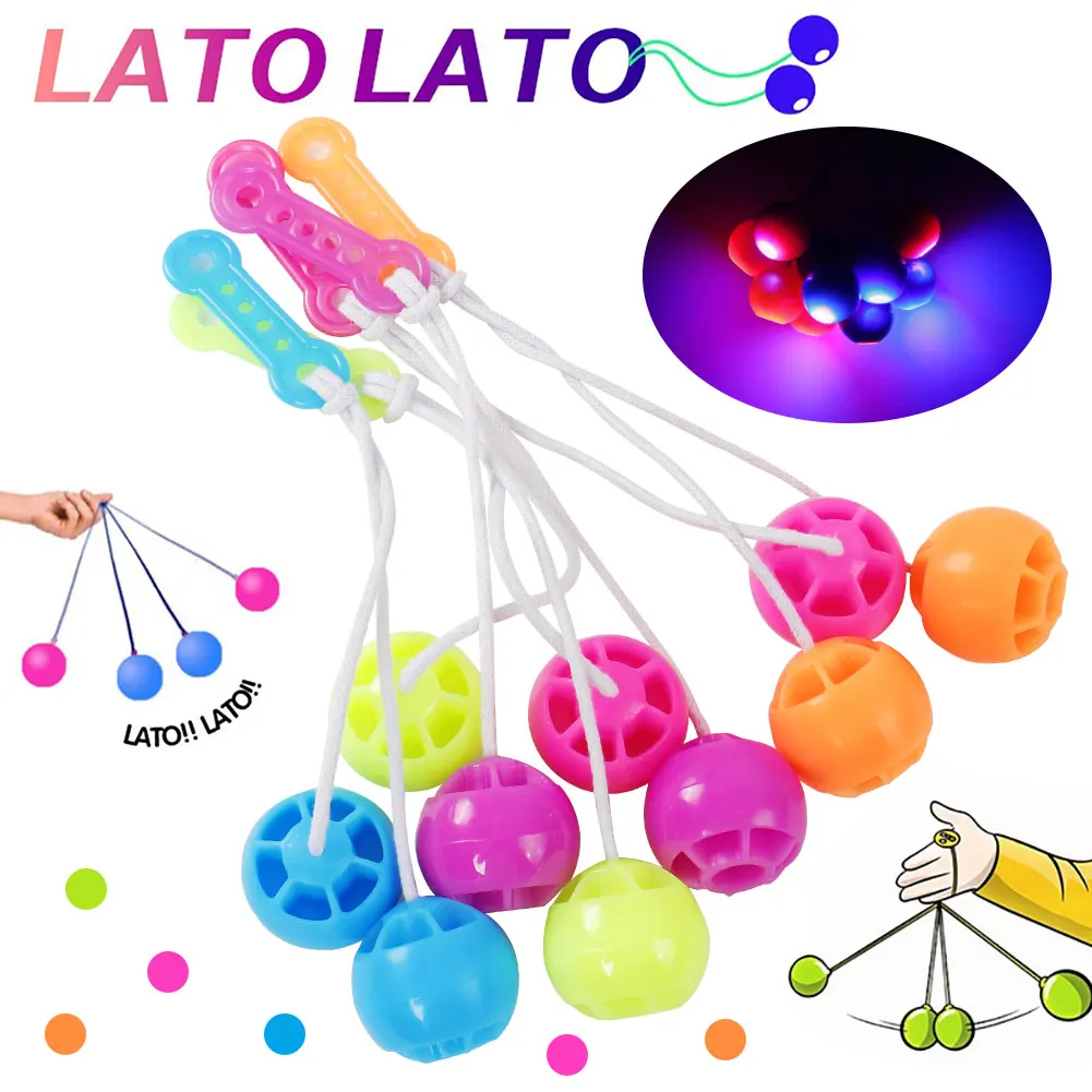 1Pc LED Matic Old School Toys Glow In The Dark Latto Toy Click Clack Ball Bump Balls Clackers Decompression Pro-clackers Ball