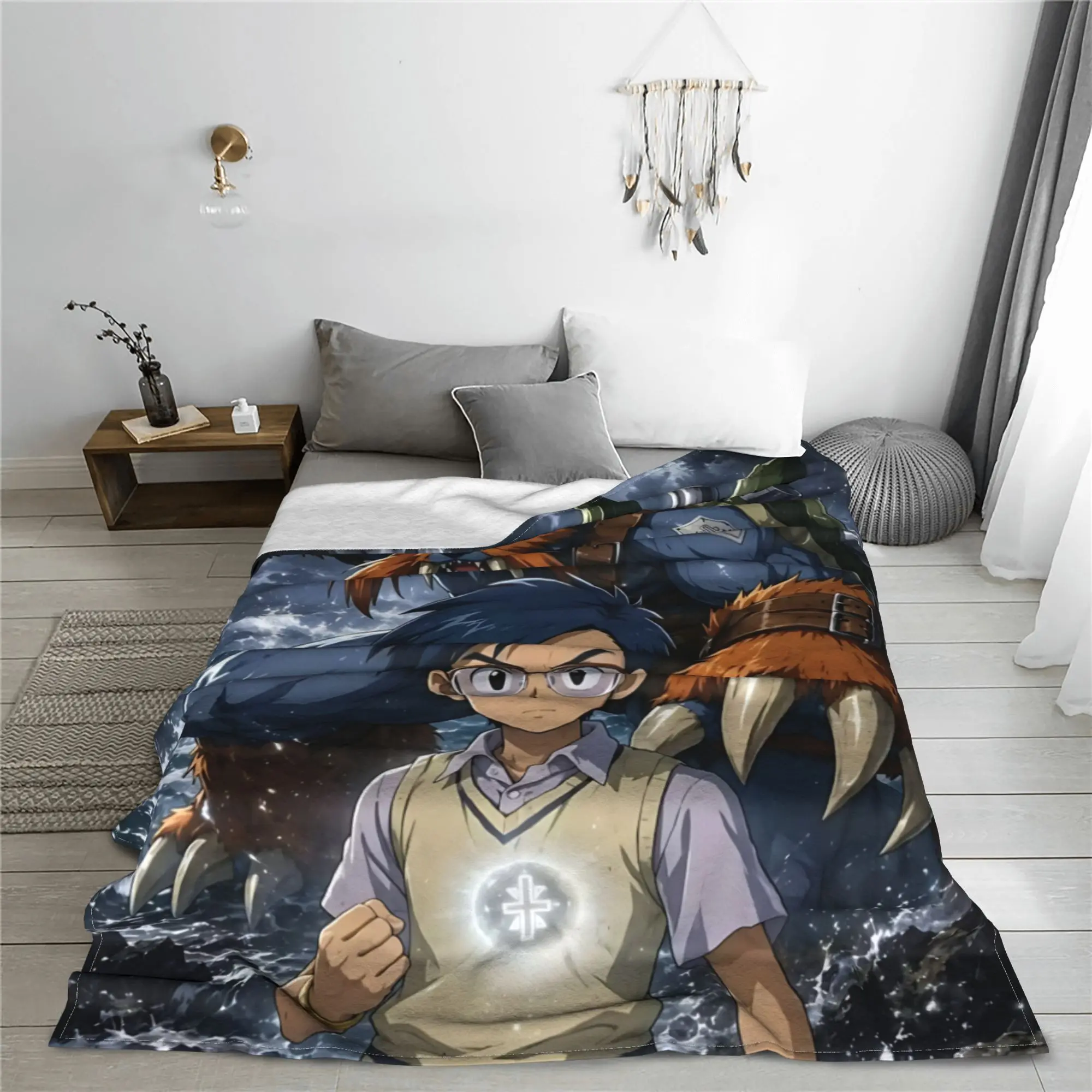 1PC Home Digimon Adventures Blanket Throw Blanket  Novelty Warm Blanket All Season Gift