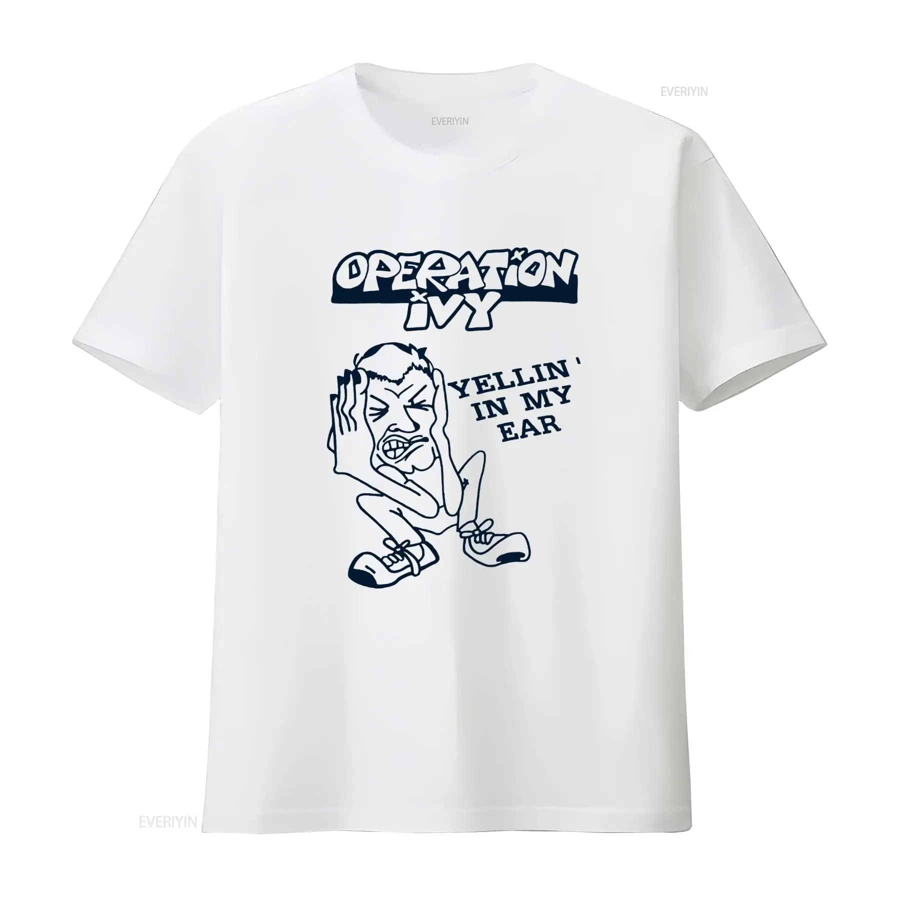 Vintage Operation Ivy Punk Rock T-Shirt 90er Ska Bay Area Lookout Records Yellin In My Ear Print Vintage Washed Stretched Soft