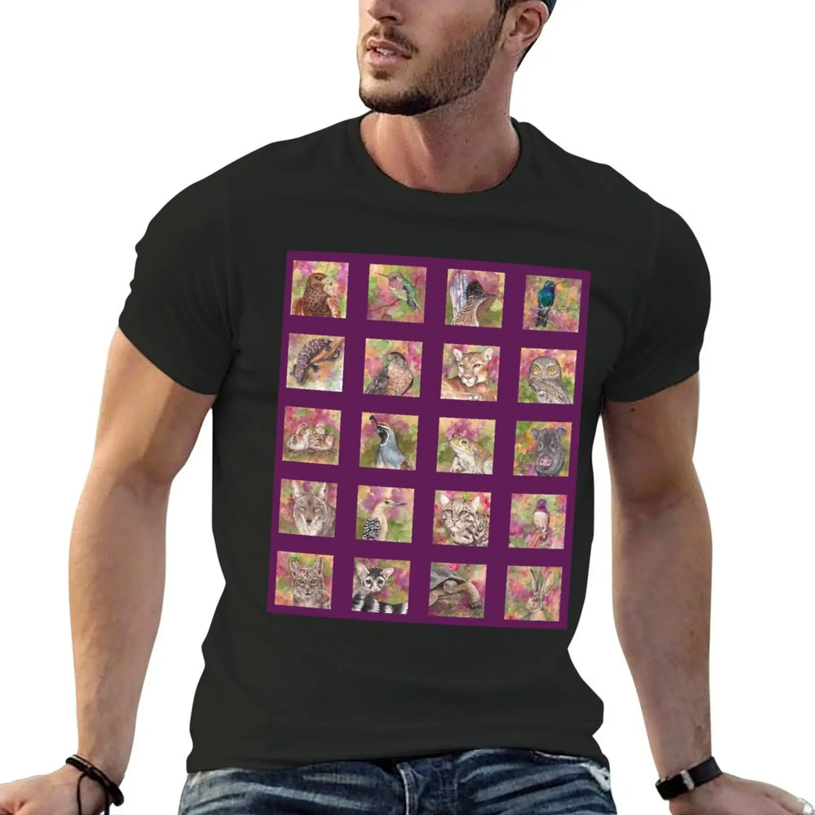 Sonoran Desert Life, Desert Animals Medley, Purple T-Shirt vintage t shirts boys whites tee shirts for men