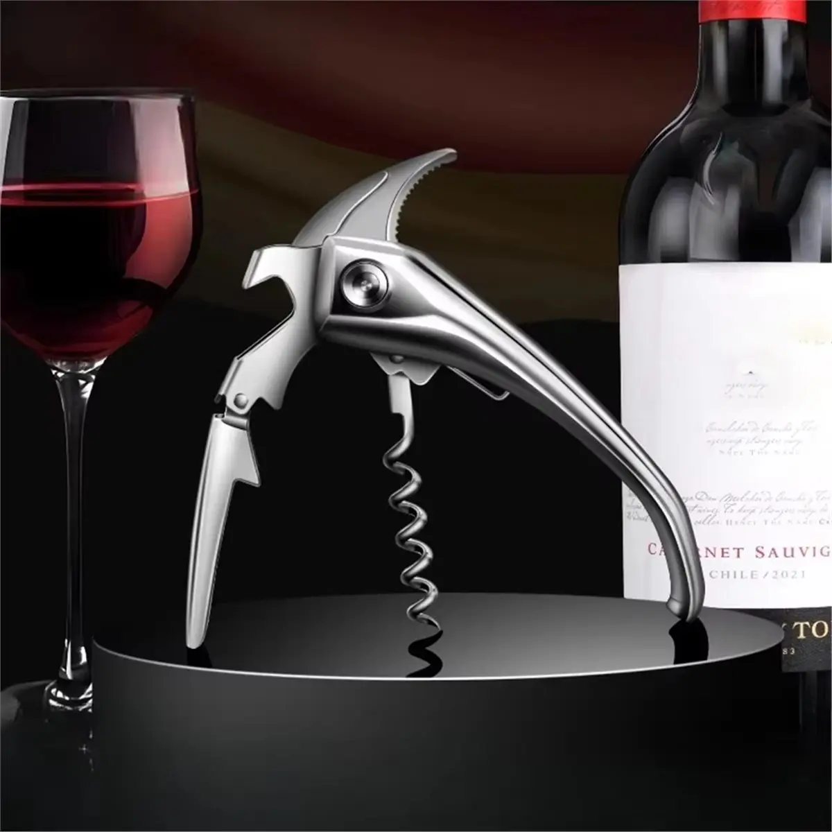 2026 New Red Wine Bottle Opener Multi-Functional Stainless Steel Screwdriver Household Beer and Wine High-End Bottle Opener