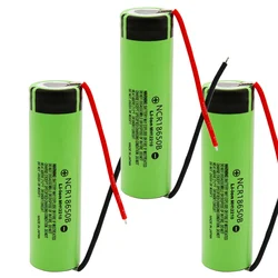 1-10pcs 100% Original 18650 battery 3400mah 3.7v lithium battery NCR18650B 3400mah Suitable for flashlight battery +DIY wire