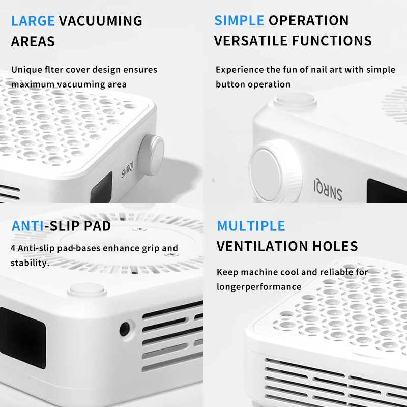 Turbinen-Nagelstaubsammler, bürstenloser Nagelstaubsammler, 3800 U/min Staubsauger mit 10 Filterpapiern und Staubbürste, Mini-Staubsauger, Nagelventilator, Staubsammler
