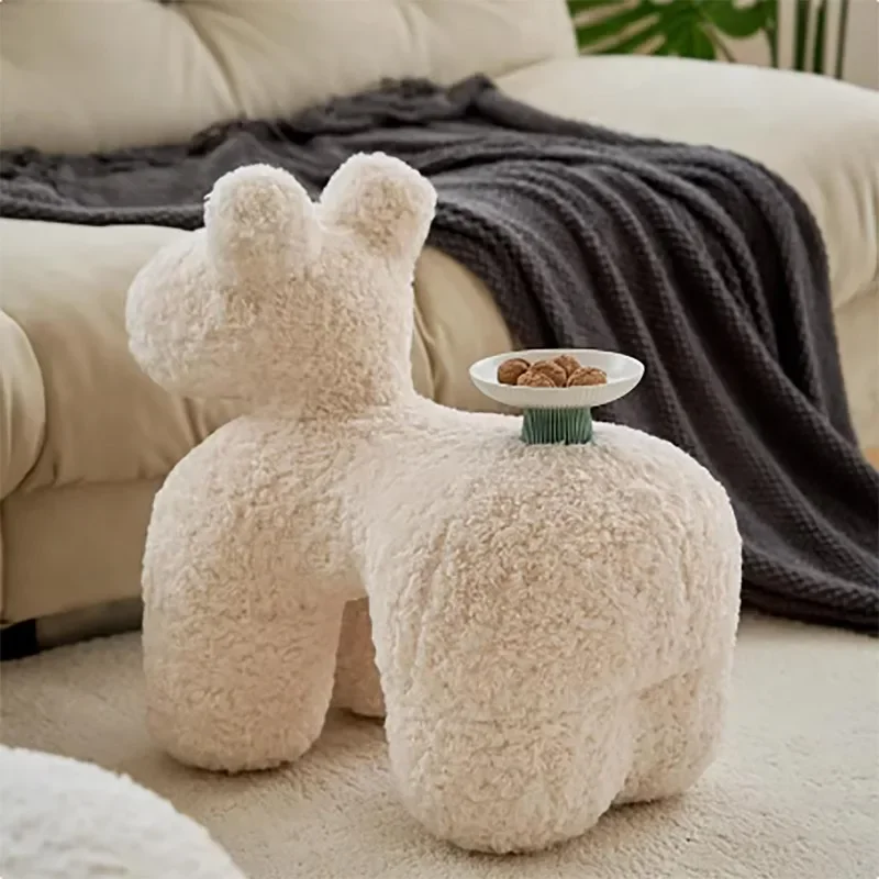 

Милая овечья шерсть пони, османская подставка для ног, мягкий одиночный диван, табурет для гостиной, спальни, отеля, детская подставка для ног, сиденье