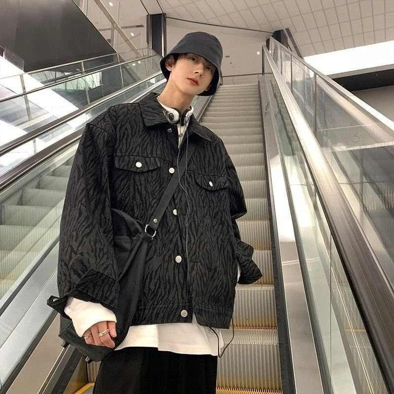 سترات من قماش الدنيم بأزرار طية صدر السترة للرجال مقاس L ذات علامة تجارية سريعة Delvery كوريا جمالية من القماش بأقل سعر معطف كاوبوي للرجال #1