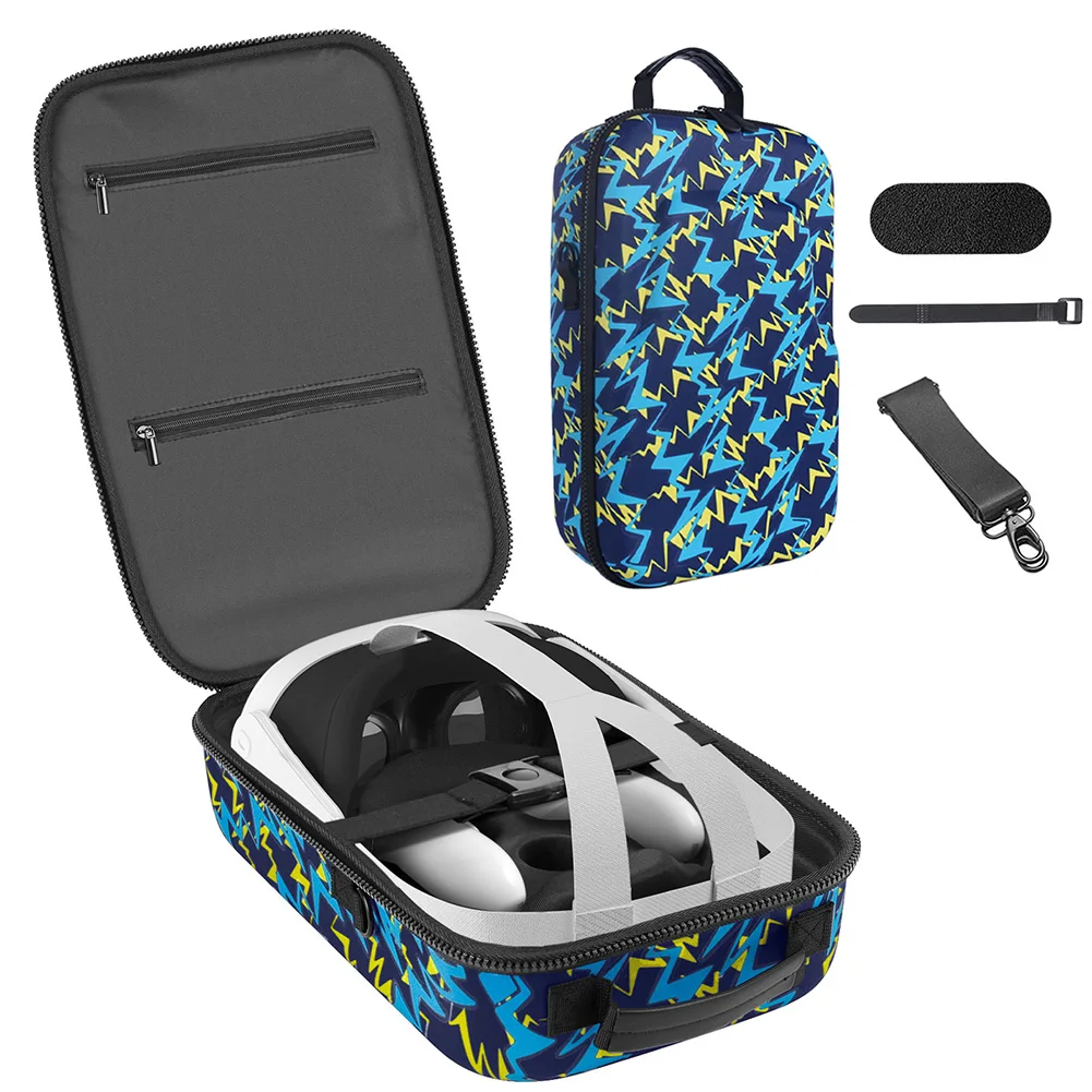 

Портативный чехол из ЭВА, жесткая сумка для переноски с большим пространством для хранения, с плечевым ремнем, подкладкой для линз, защитой от ударов и царапин для Meta Quest 3