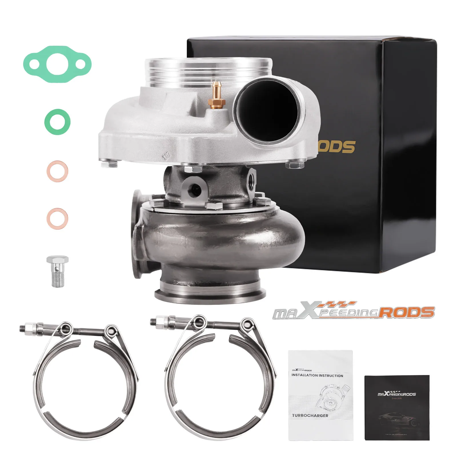 Ball Bearing  Billet Turbocharger GT3071 Water Cooled AR.63 Turbine A/R.82 500HP V-Band Flange