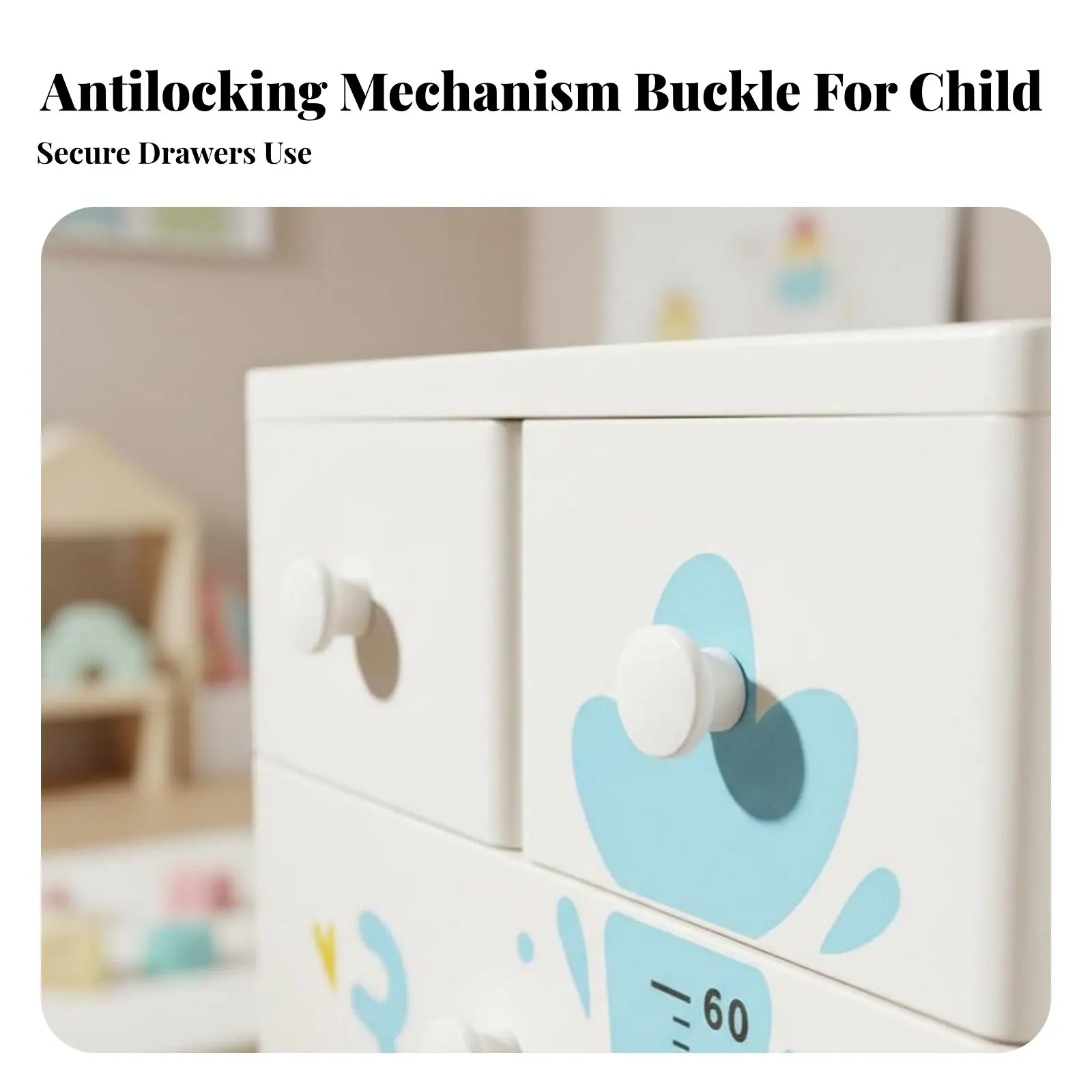 

Rolling Cartoon Chest Large Capacity Storage Cabinet Multi-Purpose Long-Lasting Construction for Students, Bedroom, Playroom