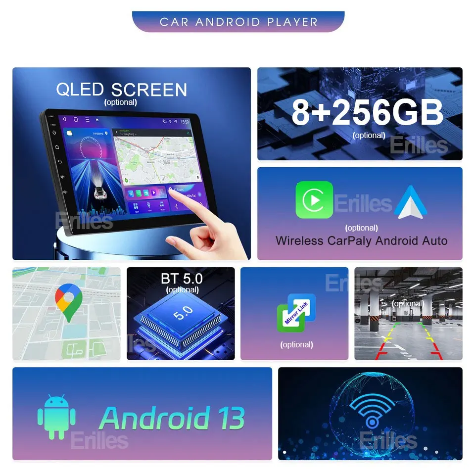 Android 14 dla Fiat 500X 2014-2020 Multimedialny odtwarzacz stereo Radio samochodowe Nawigacja Jednostka główna GPS z 4GLET WIFI NO DVD 2DIN