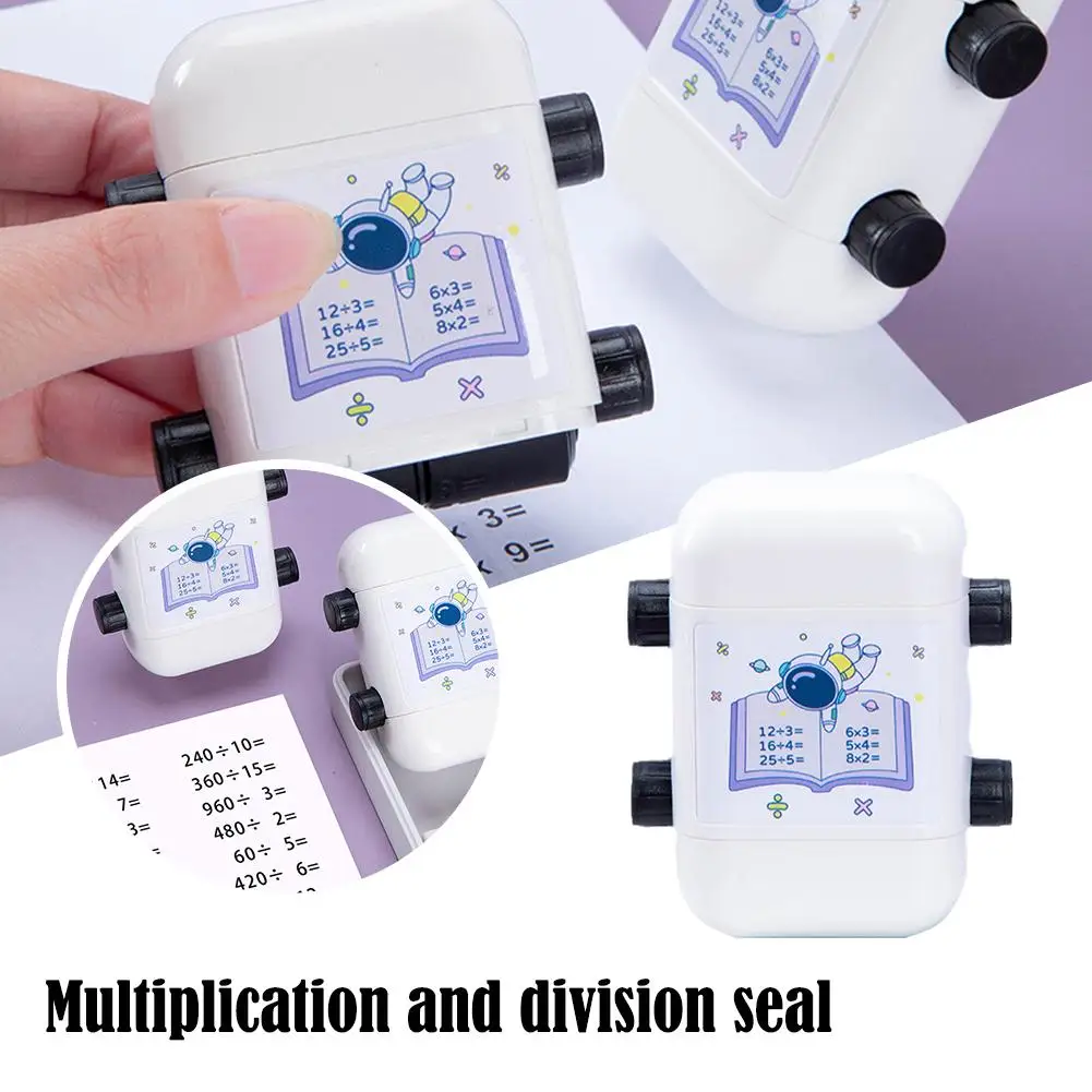 New Multiplication Division Roller Style Seal Arithmetic Seal Wheel Stamp Math Teaching Digital Question Artifact Practice F1Z8