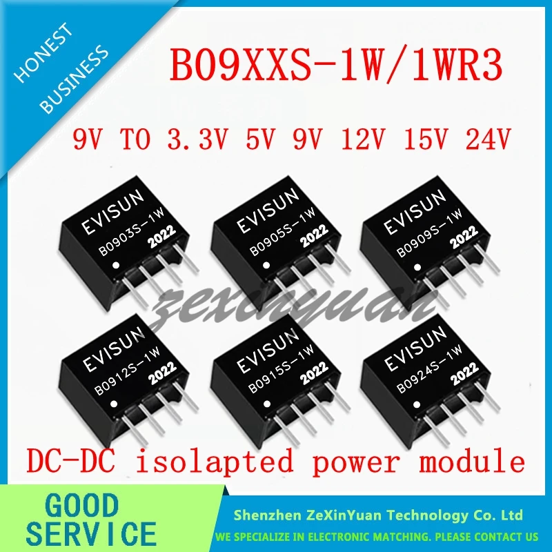 5PCS B0903S-1W B0905S-1W B0909S-1W B0912S-1W B0915S-1W B0924S-1W 9V A 3.3V 5V 9V 12V 15V 24V DC-DC isolapted módulo de potência