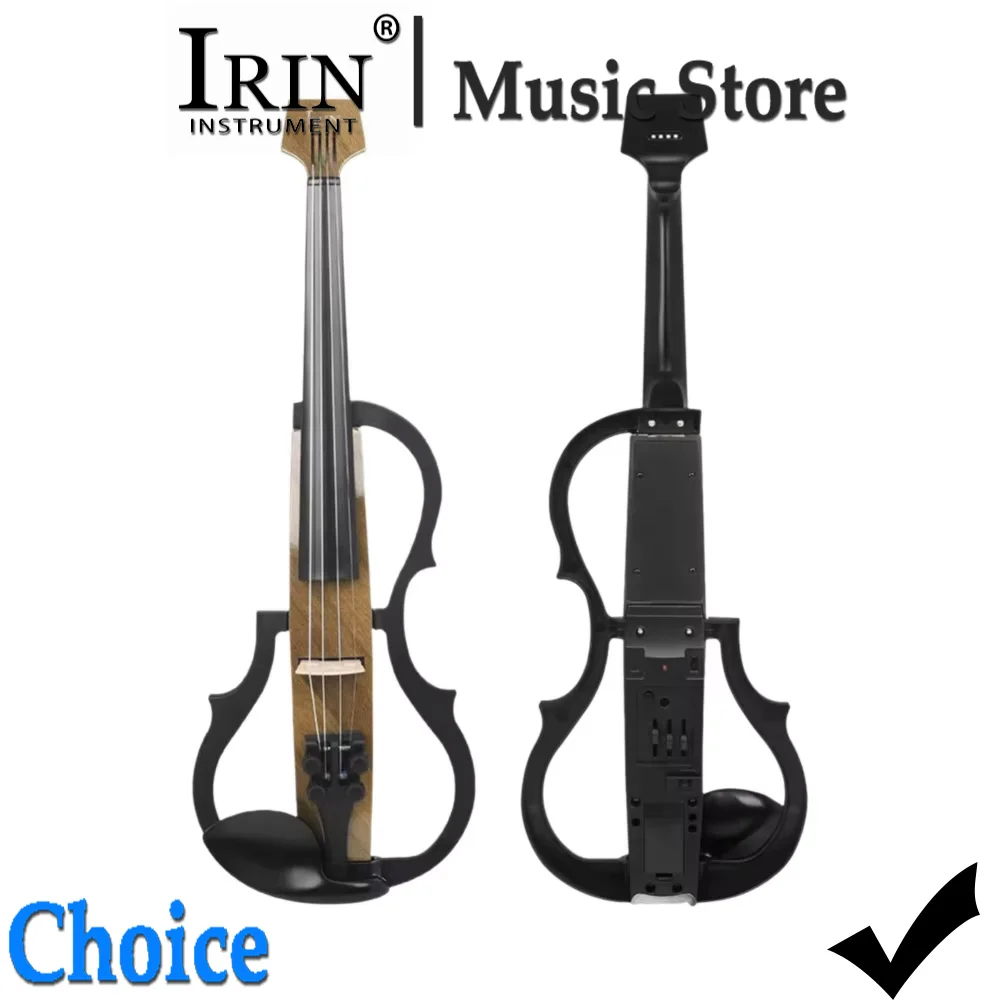 IRIN Electric Silent Violin Fiddle 4/4 Carbon Fiber Electric Violin  String Instrument with Cable Shoulder Rests Headphones