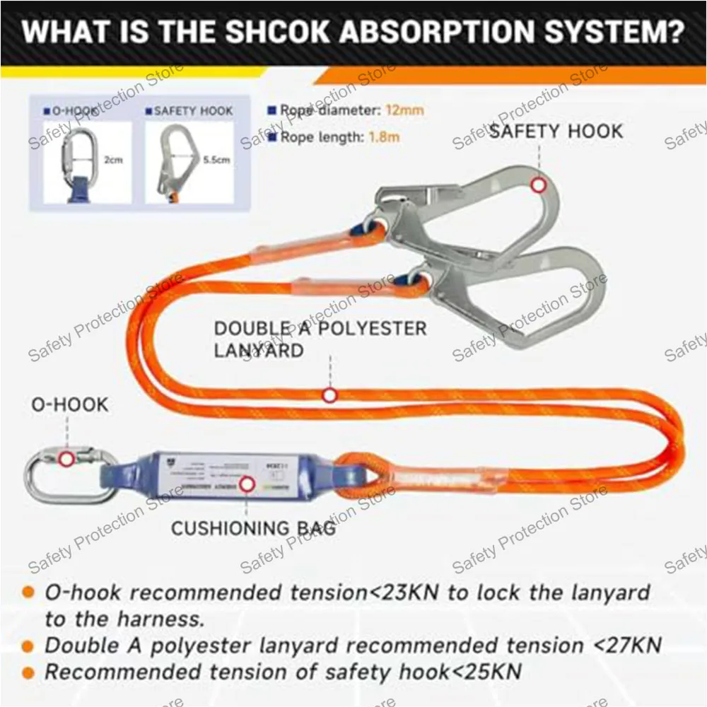 CE Full Body Safety Harness with Rope Set Ariel Work Five-point Construction Safety Belt Outdoor Anti-fall Protective Equipment