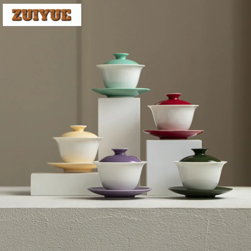 

135ml Mix-and-match Gaiwan Aesthetic Tea Tureen Tea Bowl With Lid Kit Tea Maker Cover Bowl Tea Services Supplies Decoration Gift