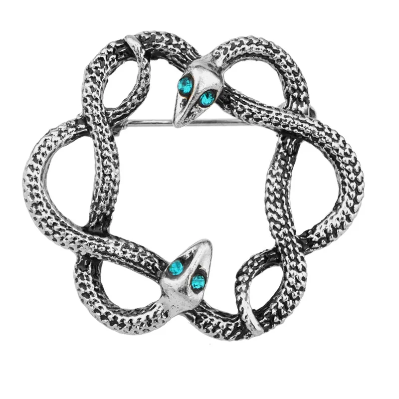 Spilla a forma di serpente Spilla da bavero in cristallo con strass animale Abito da uomo Cappotto Colletto Spilla Distintivo Gioielli Accessori di abbigliamento Nuovo metallo retrò