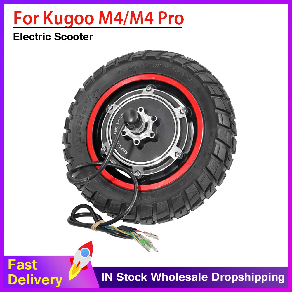 

10 Inch 48V 500W Brushless Hub Motor With 80/65-6 Outer Tire Replacement for Kugoo M4/M4PRO Electric Scooter Wheel Parts
