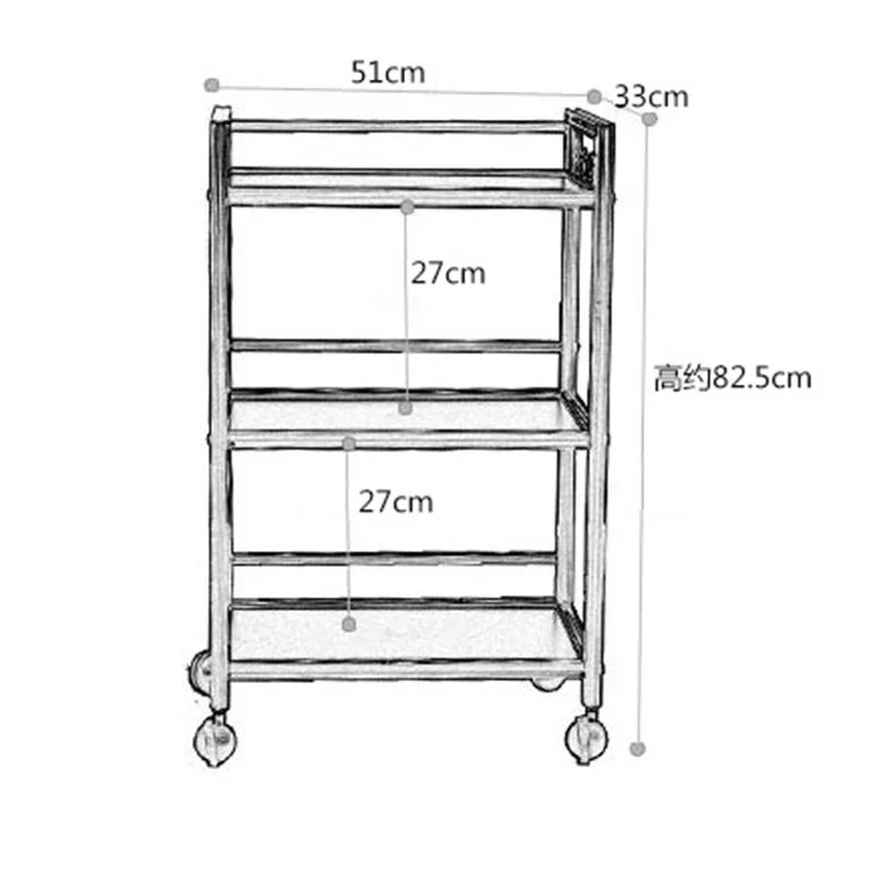 Parrucchiere Trolly Salon Oro Estetico Barbiere Ruote portaoggetti Laboratorio carrito de Beauty almacenamiento con ruedas Wave