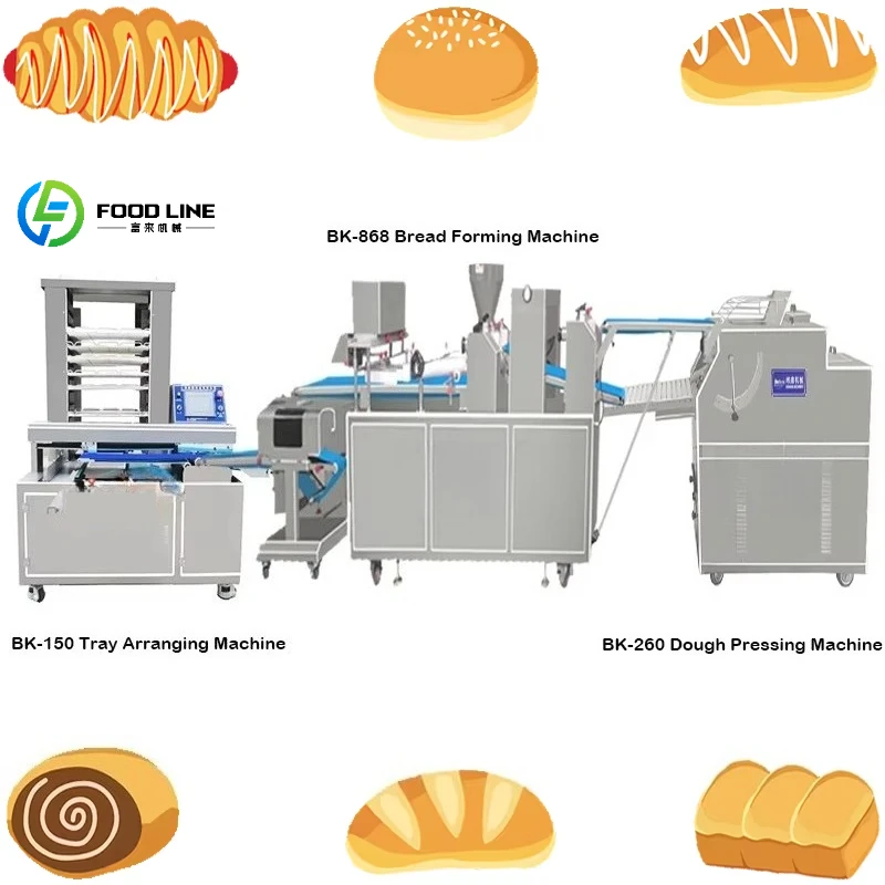 Customized Automatic Bakery Bread Production Line Commercial Bread Making Equipment for Toast Baking
