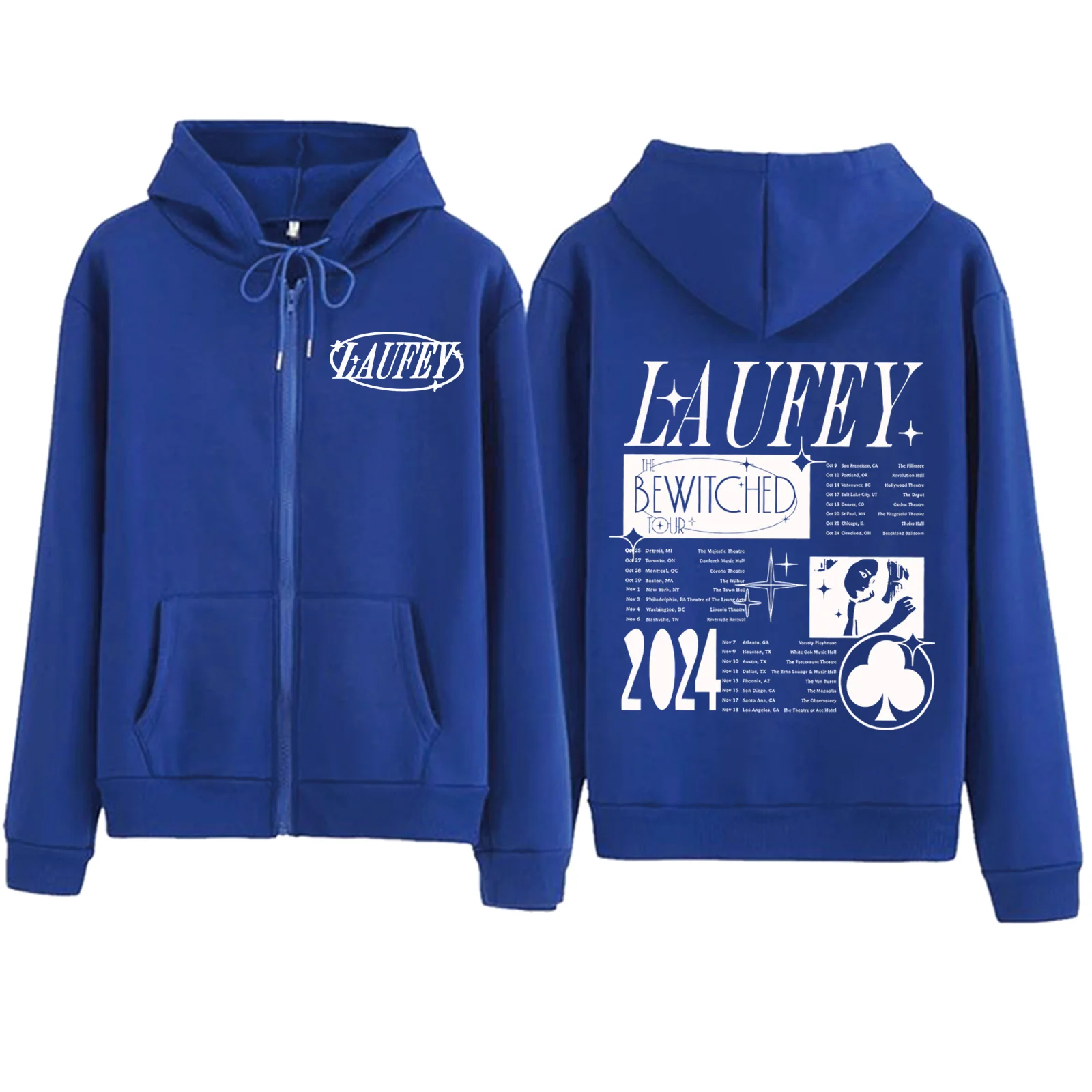 Laufey Tour 2024 Zipper Hoodie  Harajuku Pullover Tops Sweatshirt Streetwear