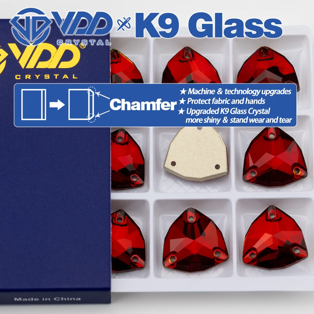 VDD Trilliant S110 Granat K9 Glas, hochwertige aufnähbare Strasssteine, flache Kristallsteine zum Aufnähen, Glitzersteine für DIY-Bastelarbeiten und Bekleidung. – Detail 2