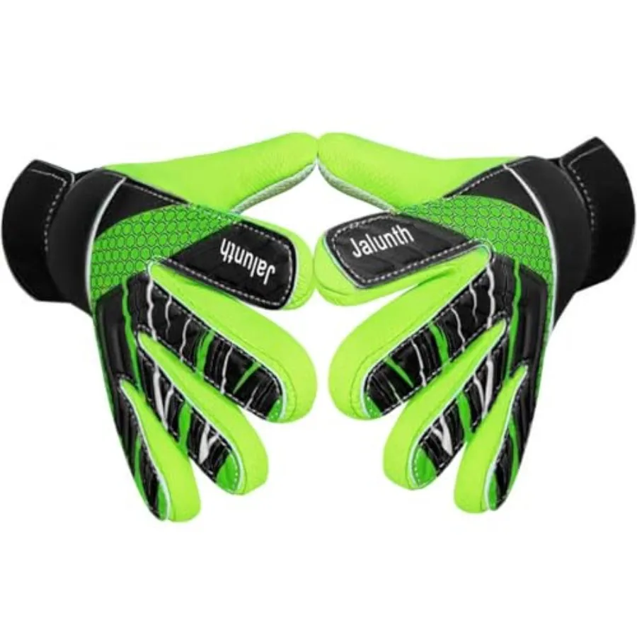 

Goalkeeper Goalie Soccer Gloves Youth Goal Keeper Field Player Glove Boys Girls Embossed Anti-Slip Latex Palm Soft Pu Hand Back