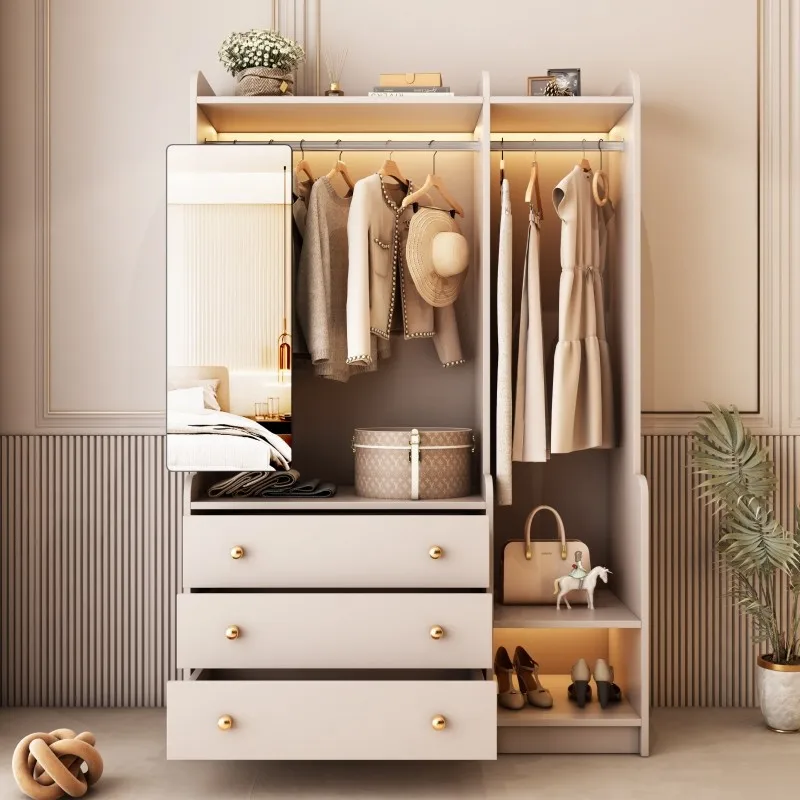 

Напольная вешалка для одежды в спальню, зеркало для примерки, всё в одном, для дома, прикроватная вешалка для одежды