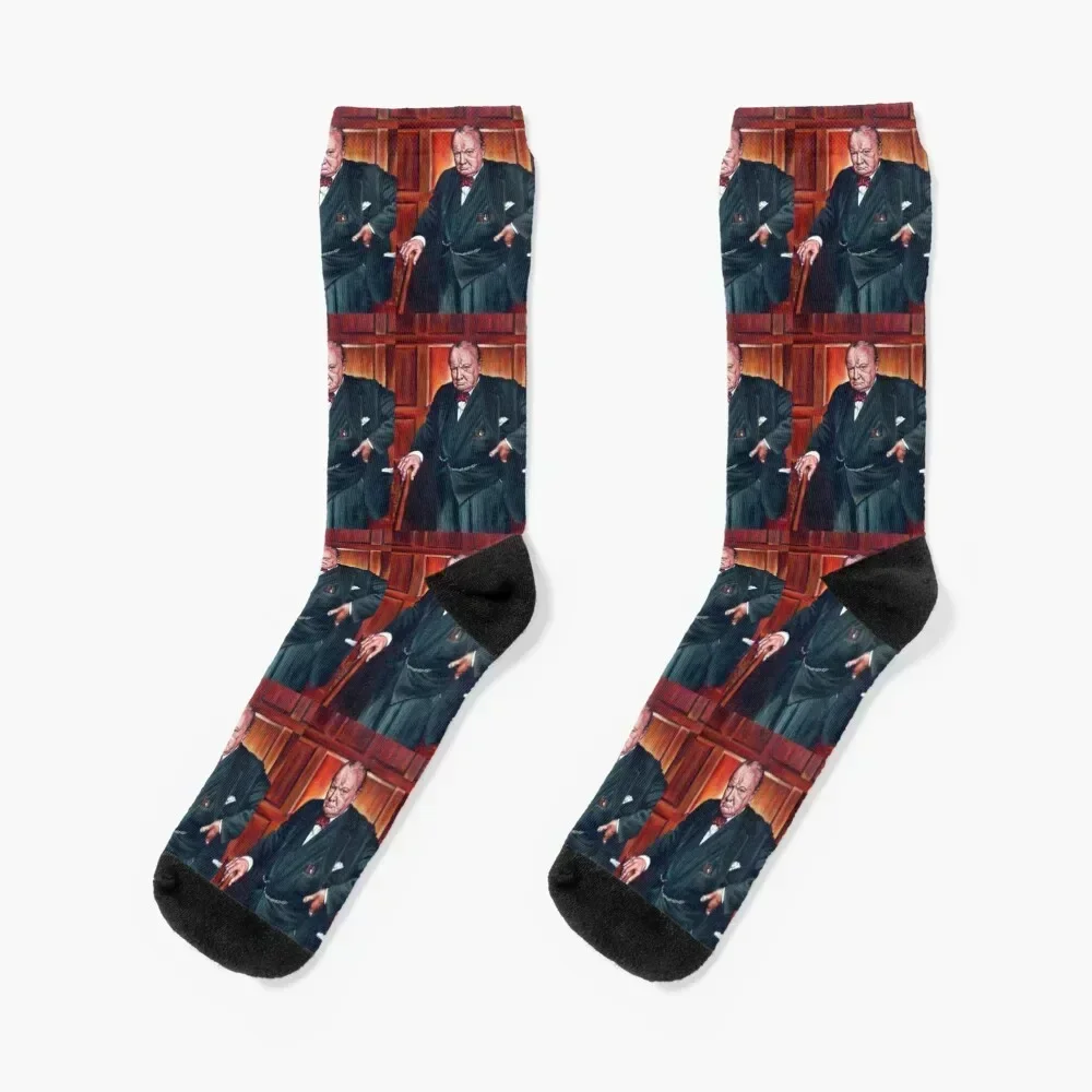 

Churchill Socks retro funny gifts FASHION Antiskid soccer Mens Socks Women's