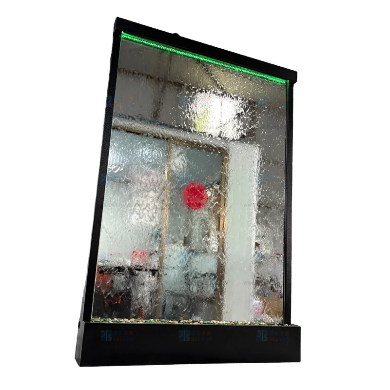 custom.Durable Stainless Steel Powder Coated Metal Glass Waterwall Indoor-Outdoor Home Decor Feng Shui Screen Room Divider Folda