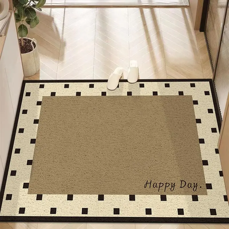 Door floor mat, dust removal silk ring, door mat, American retro door floor mat, household soil floor mat, no care carpet