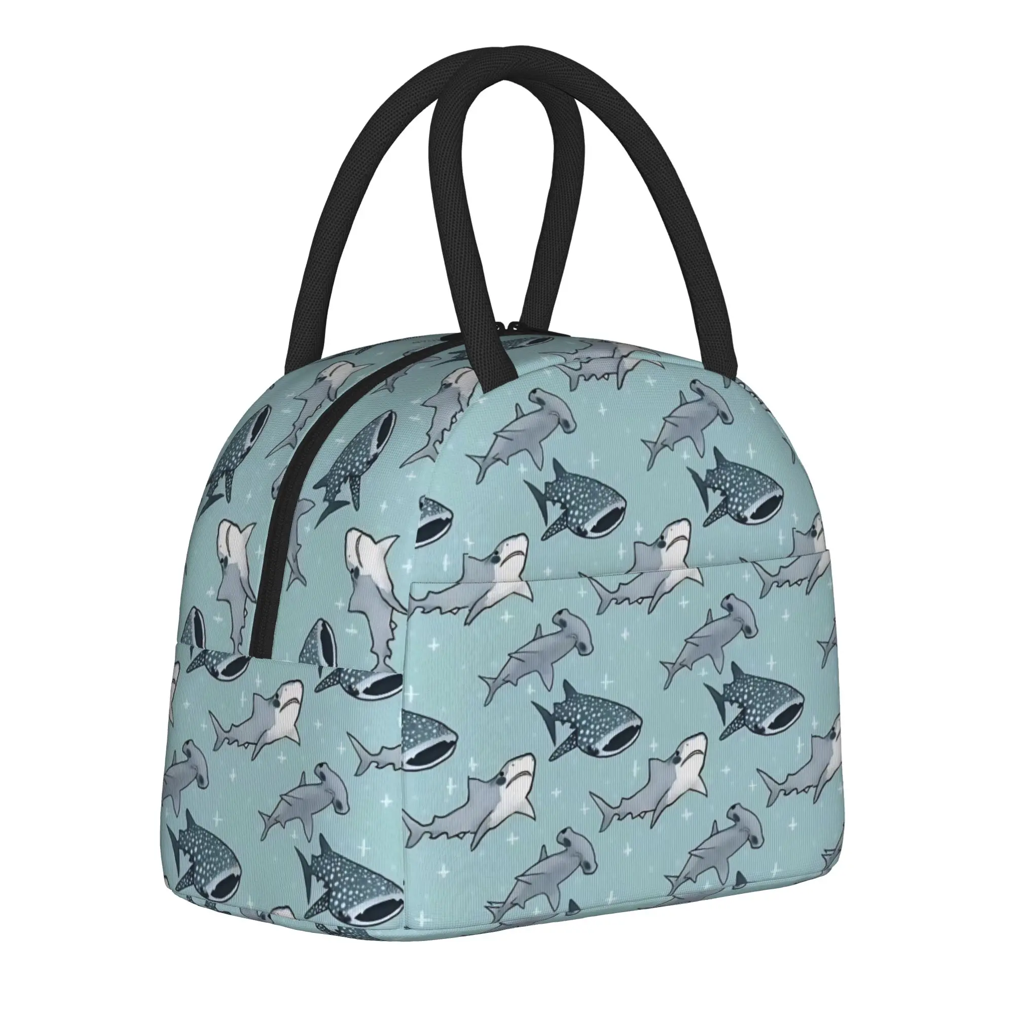Cartoon Shark Ocean Animal Insulated Lunch Bags High Capacity  Lunch Container Cooler Bag Tote Lunch Box Work  Travel Food Bag