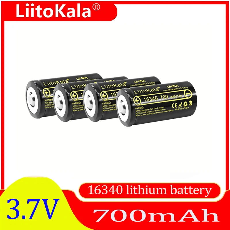 Original LiitoKala Lii-16A 3.7V 16340 700mAh CR123A Rechargeable Batteries CR17345 Battery Charger For Arlo Wireless Camer